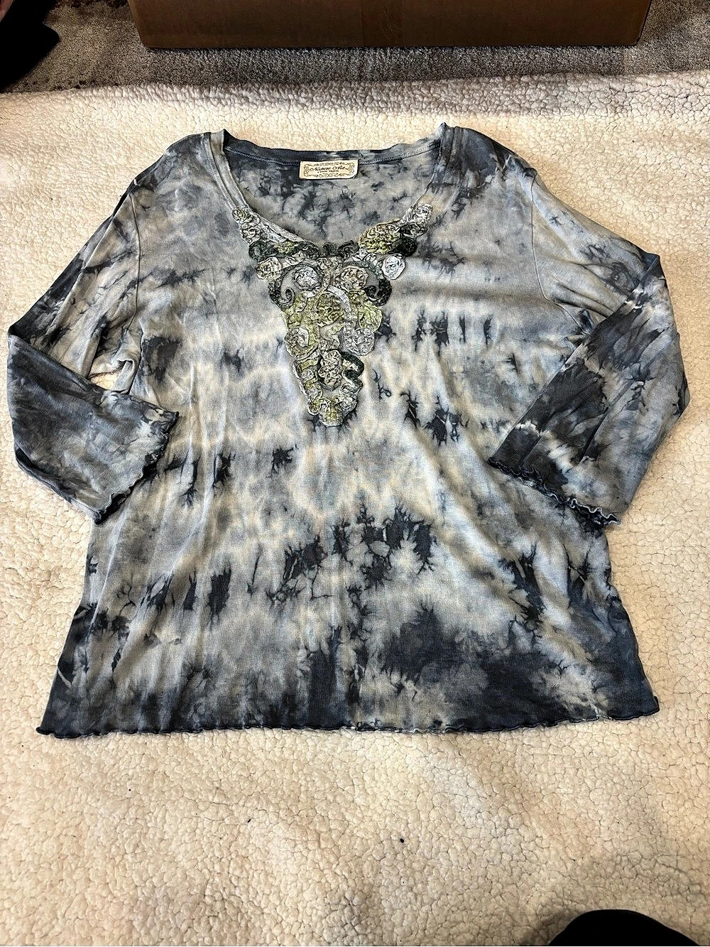 Native Art Women's Tie-Dye Cotton Top Size XL